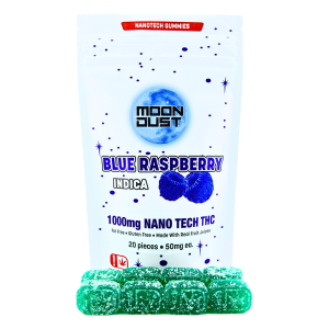 1000MG Blue Raspberry Indica Nano THC Gummies